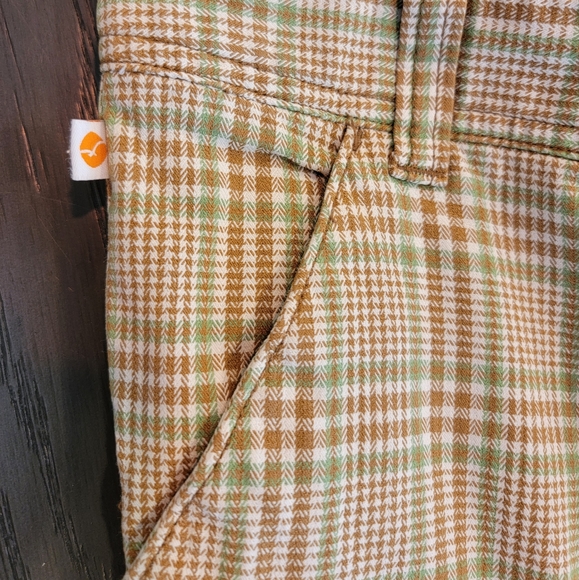 HOLLISTER Wide Leg Stretch Plaid Pants Cuffed Hem SZ 3 - Picture 8 of 13
